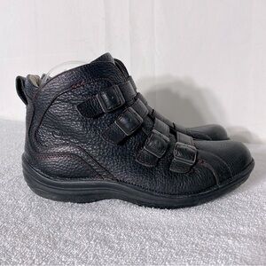 Bionica Black Leather Orion Bootie 3 Buckle Boots 8